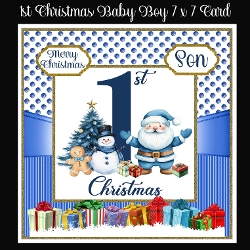 1st Christmas Baby Boy 7 x 7 Card
