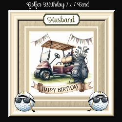 Golfer Birthday 7 x 7 Card