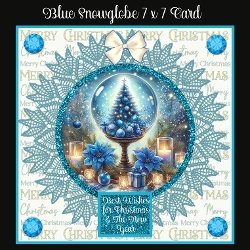 Blue Snowglobe 7 x 7 Card