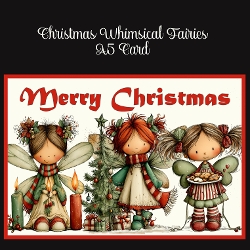 Christmas Whimsical Fairies A5 Card