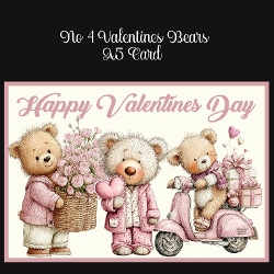No 4 Valentines Bears A5 Card