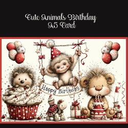 Cute Animals Birthday A5 Card