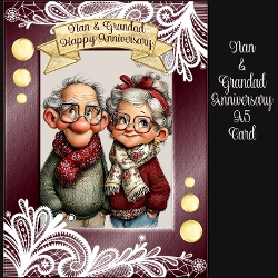 Nan & Grandad Anniversary A5 Card