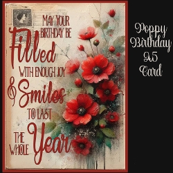 Poppy Birthday A5 Card