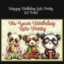 Happy Birthday Lets Party A5 Card