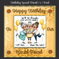 Special Friend 7 x 7 Birthday Card