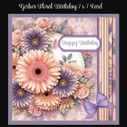 Gerbera Floral Birthday 7 x 7 Card