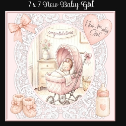 7 x 7 New Baby Girl