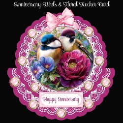 Anniversary Birds & Floral Rocker Card