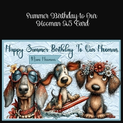 Summer Birthday To Our Hooman A5 Card