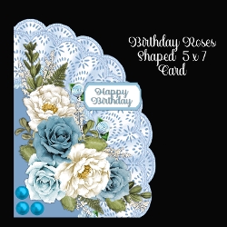 Birthday Roses Shaped 5 x 7 Card