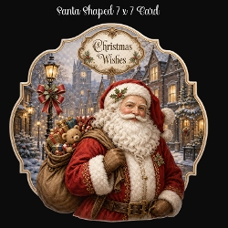Santa Shaped 7 x 7 Card