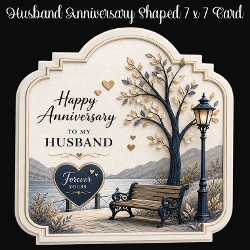 cup1459733_2474 - Husband Anniversary Shaped 7 x 7 Card