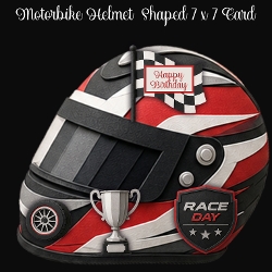 Motorbike Helmet Shaped 7 x 7 Card