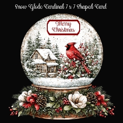 Snow Globe Cardinal Shaped 7 x 7 Card