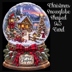 Christmas Snowglobe A5 Shaped Card