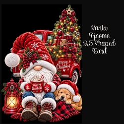 Santa Gnome A5 Shaped Card