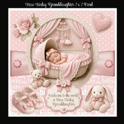 cup1467801_2474 - New Baby Granddaughter 7 x 7 Card