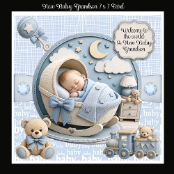 cup1467810_2474 - New Baby Grandson 7 x 7 Card