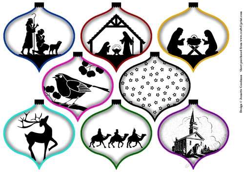 Christmas Decoration Silhouette Baubles