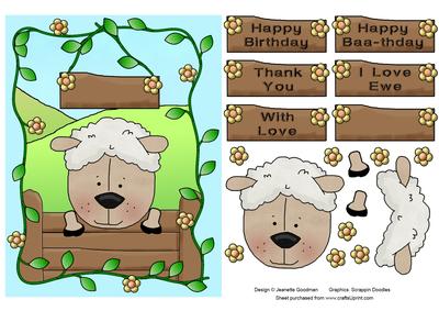 Curious Sheep Decoupage Card