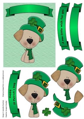 St Patrick's Day Puppy Card