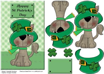 St Patrick's Day Kitty Cat Card