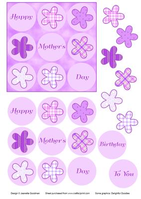 9 Lilac Flowers in a Square Card