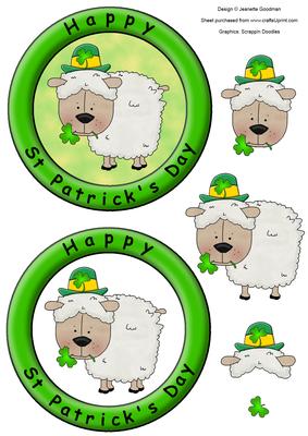 St Patrick's Day Sheep Card