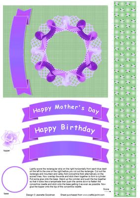 Purple Doily and Concertina Flower Rosette