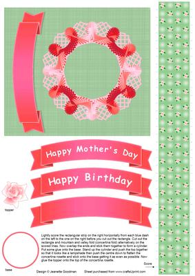 Red Doily and Concertina Flower Rosette