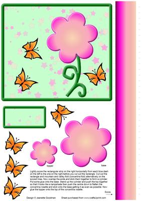 Pink and Orange Butterflies and Flower Rosette