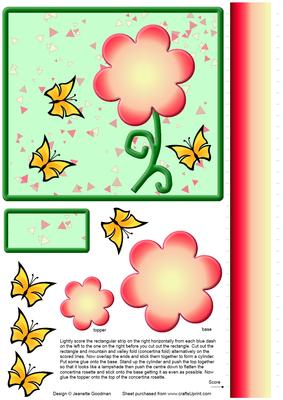 Red and Yellow Butterflies and Flower Rosette