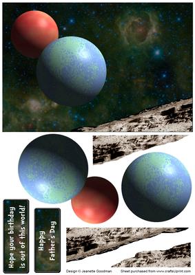 Outer Space Male Birthday or Fathers Day Card