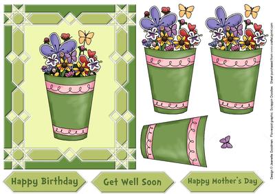 Flowerpot in Green Frame