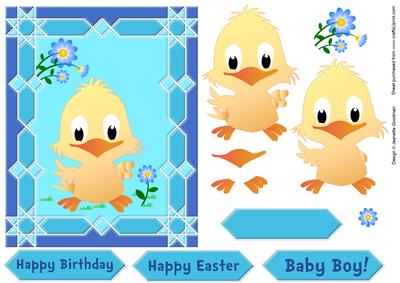 Cute Chick with Blue Frame