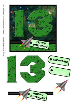 Outer Space for Teen Boy 13 Green