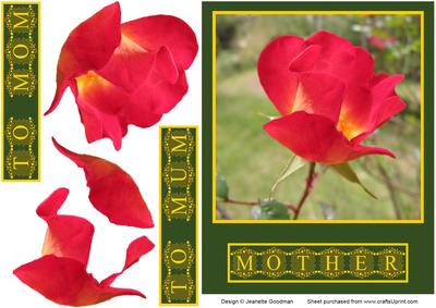 Mothers Day Rose Decoupage Yellow