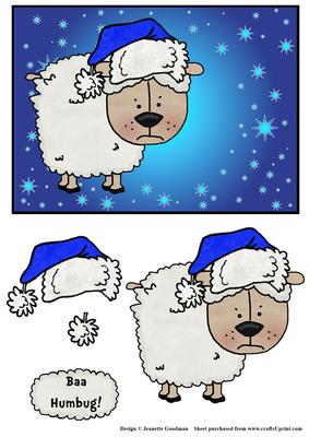 Funny Baa Humbug Christmas Sheep
