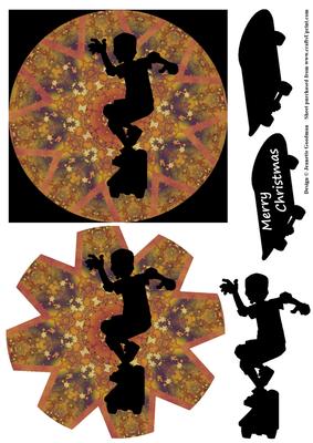 Christmas Skateboarder Silhouette