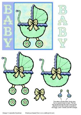 Cute Baby Stroller / Buggy with Blue Highlights