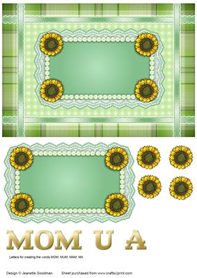 Sunflowers, Lace and Pearls Mothers Day Green
