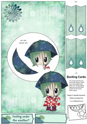 Under the Weather Girl Bunting Card