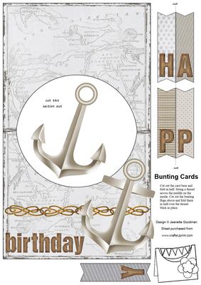 Boat Anchor Birthday Bunting Card