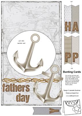Boat Anchor Fathers Day Bunting Card