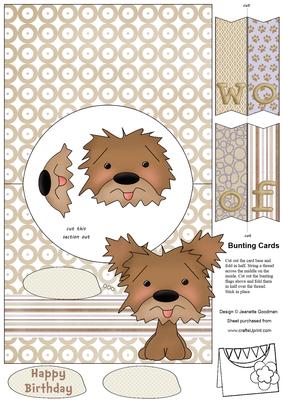 Cute Puppy Bunting Card 1