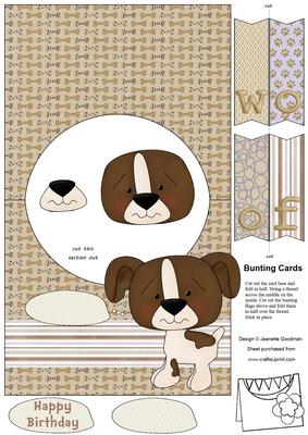 Cute Puppy Bunting Card 2