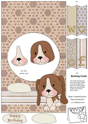 Cute Puppy Bunting Card 3