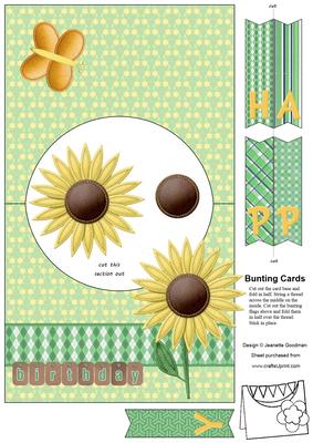 Felt Sunflower Bunting Card