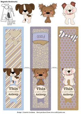 Cute Puppy Dog Magnetic Bookmarks